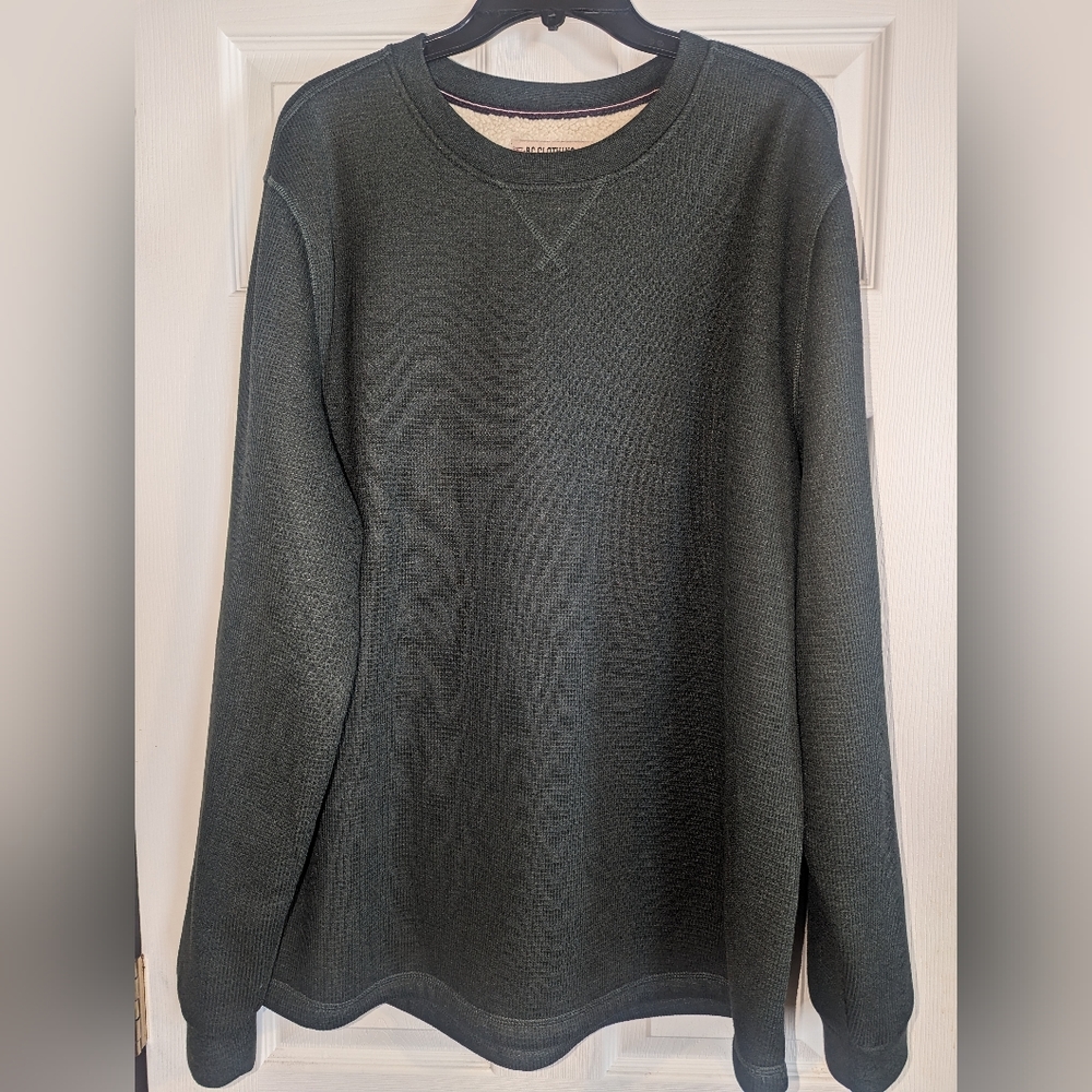 The BC Clothing Co Heritage Green Sherpa Lined Long‎ Sleeve Men's XL Sweatshirt